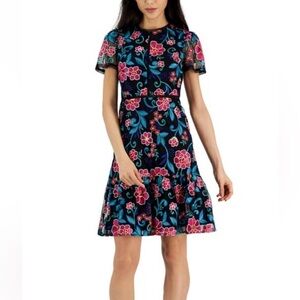 NWT TAHARI ASL Completely Embroidered Floral A-
Line Dress size 10